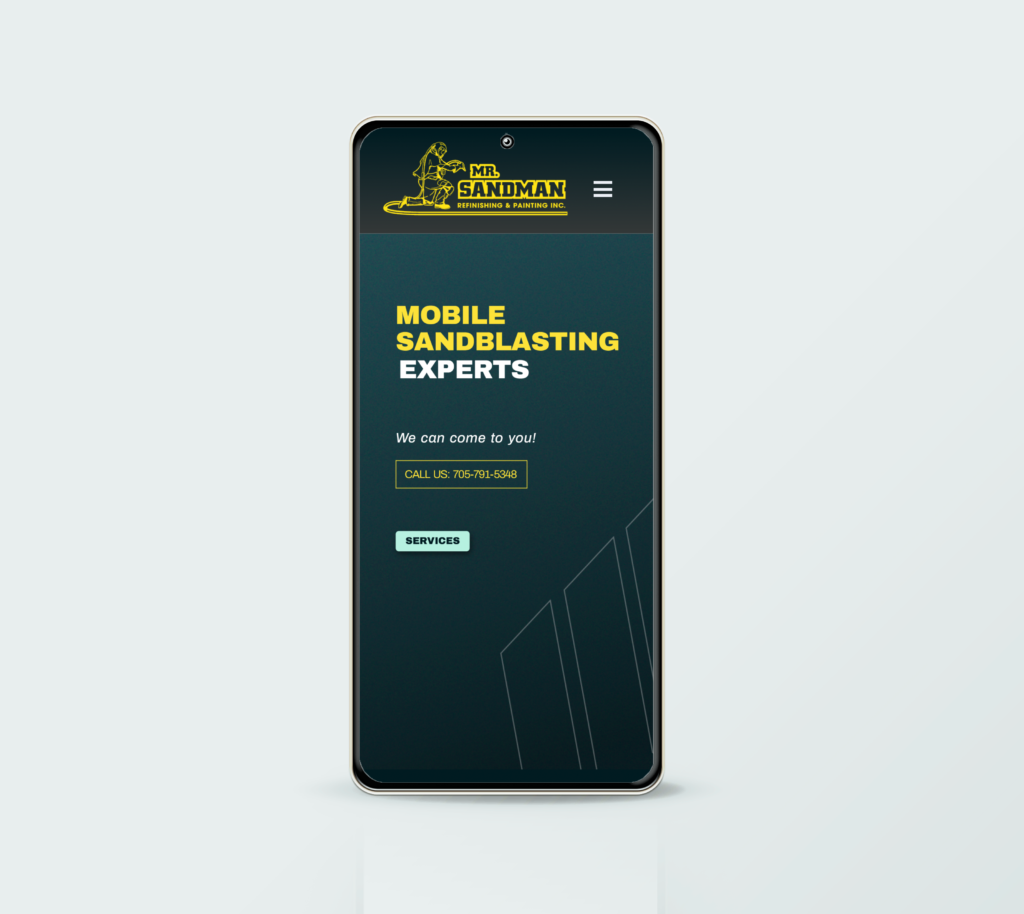 Mr. Sandman Website - iPhone mockup
