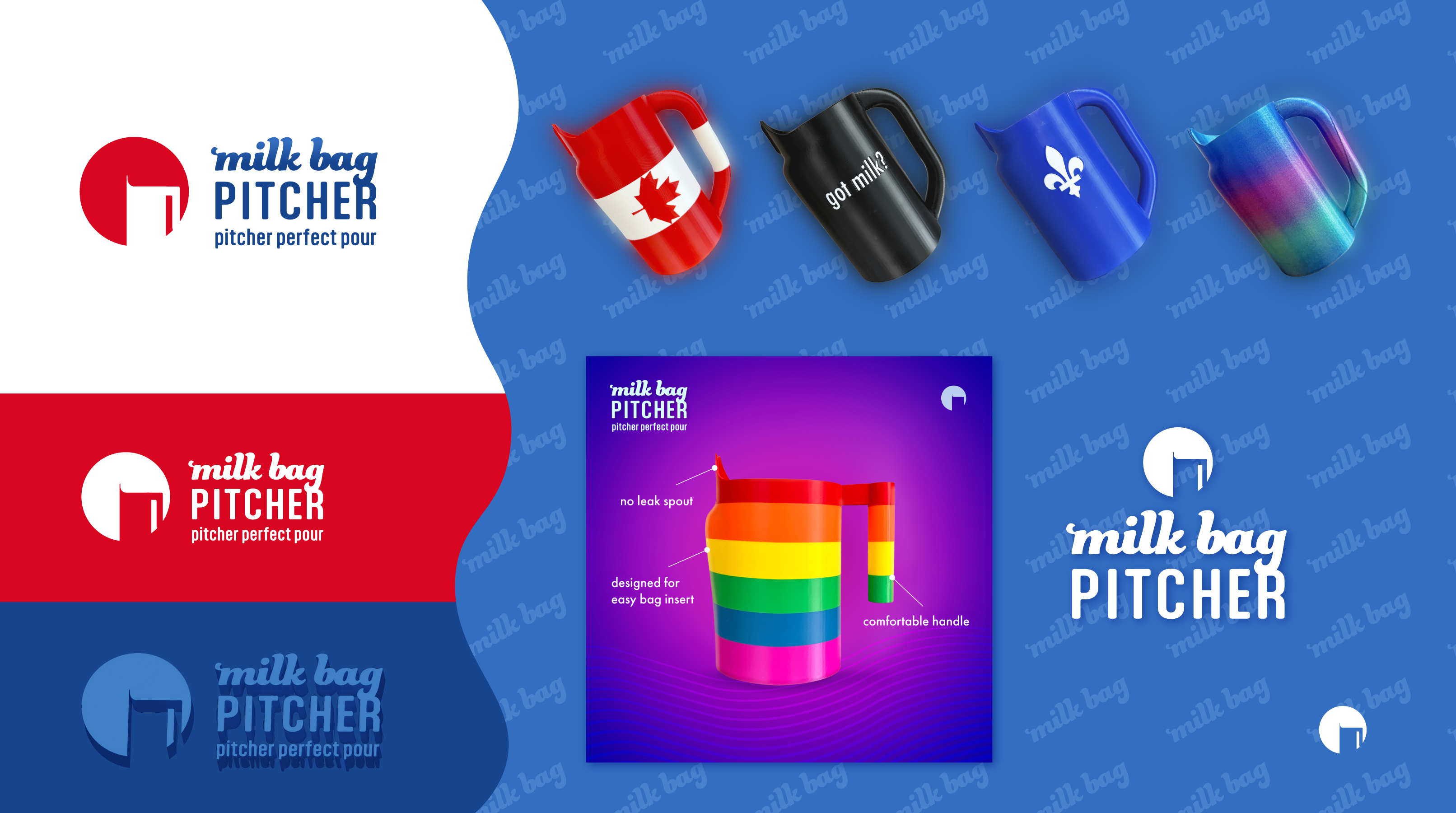 Branding of Milk Bag Pitcher by Christina Blackley